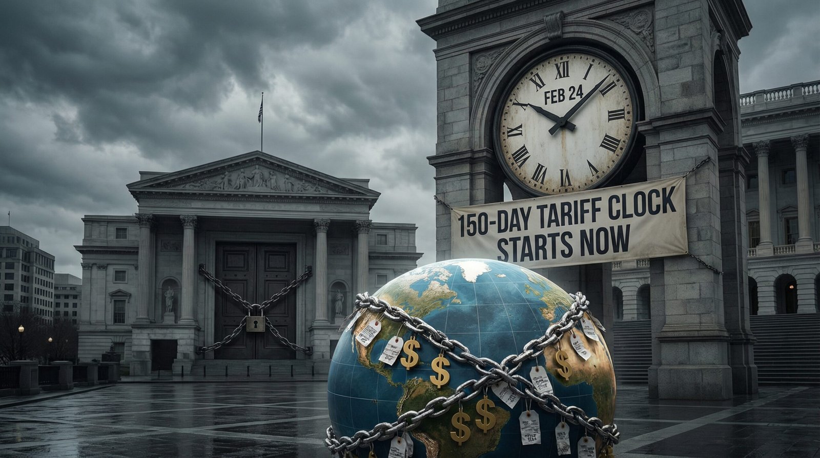 150 day countdown clock for Section 122 tariffs starting February 24 2026