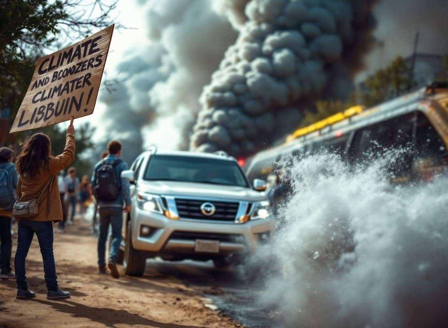 climate crisis showing environmental damage and economic costs