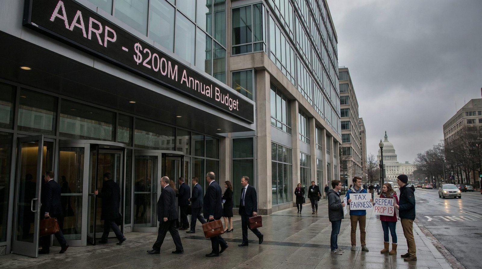 AARP lobbying office in Washington DC representing senior homeowner tax interests against younger Americans