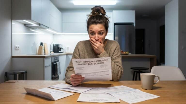 Young millennial woman shocked by ACA health insurance premium bill in 2026