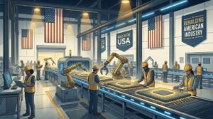 American factory workers assembling semiconductors Made in USA manufacturing revival