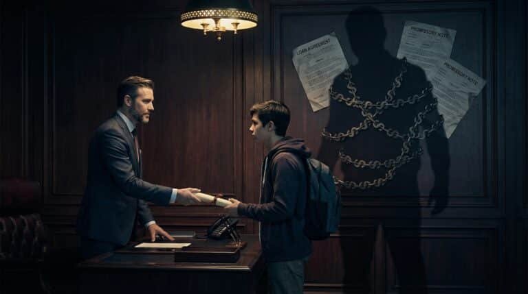 Predatory for-profit college recruiter trapping student in debt chains