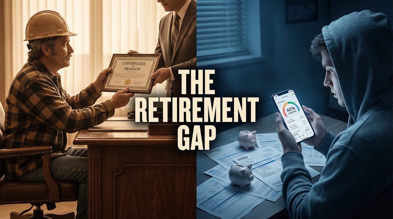 Boomer pension vs millennial 401k retirement inequality generational divide