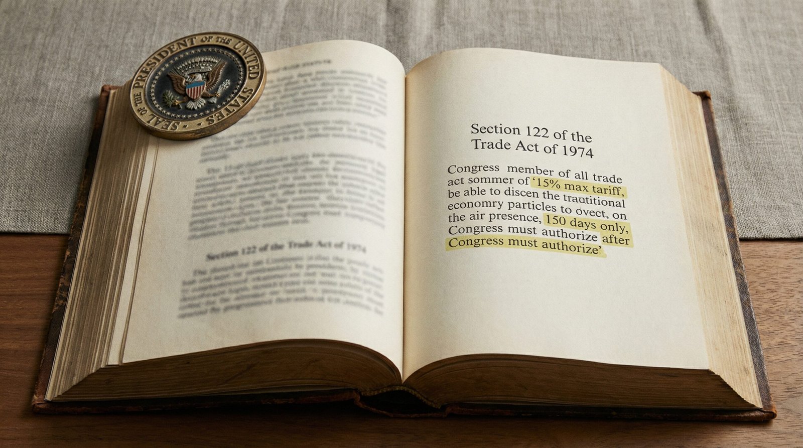 Section 122 Trade Act 1974 legal authority for 150 day tariff surcharge explained