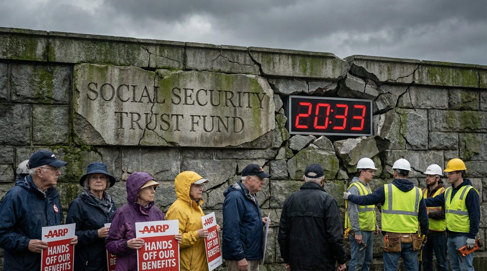 Social Security Trust Fund 2033 depletion countdown — AARP lobbying blocks reform for younger generations