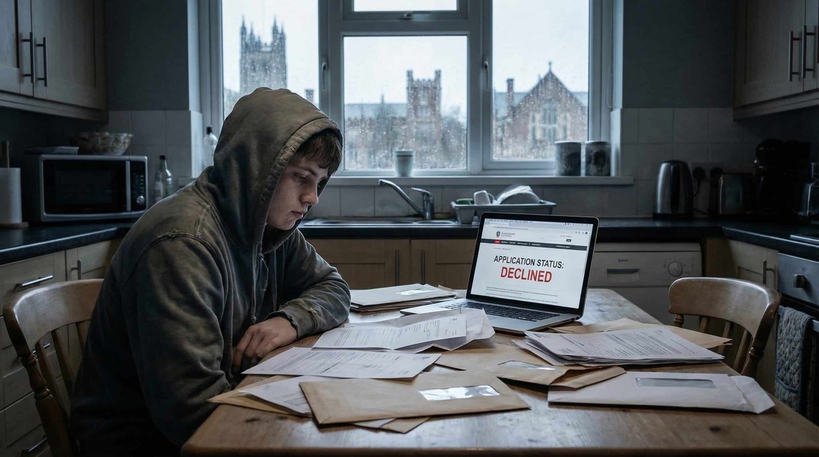 College student surrounded by student loan documents struggling with FAFSA changes 2026