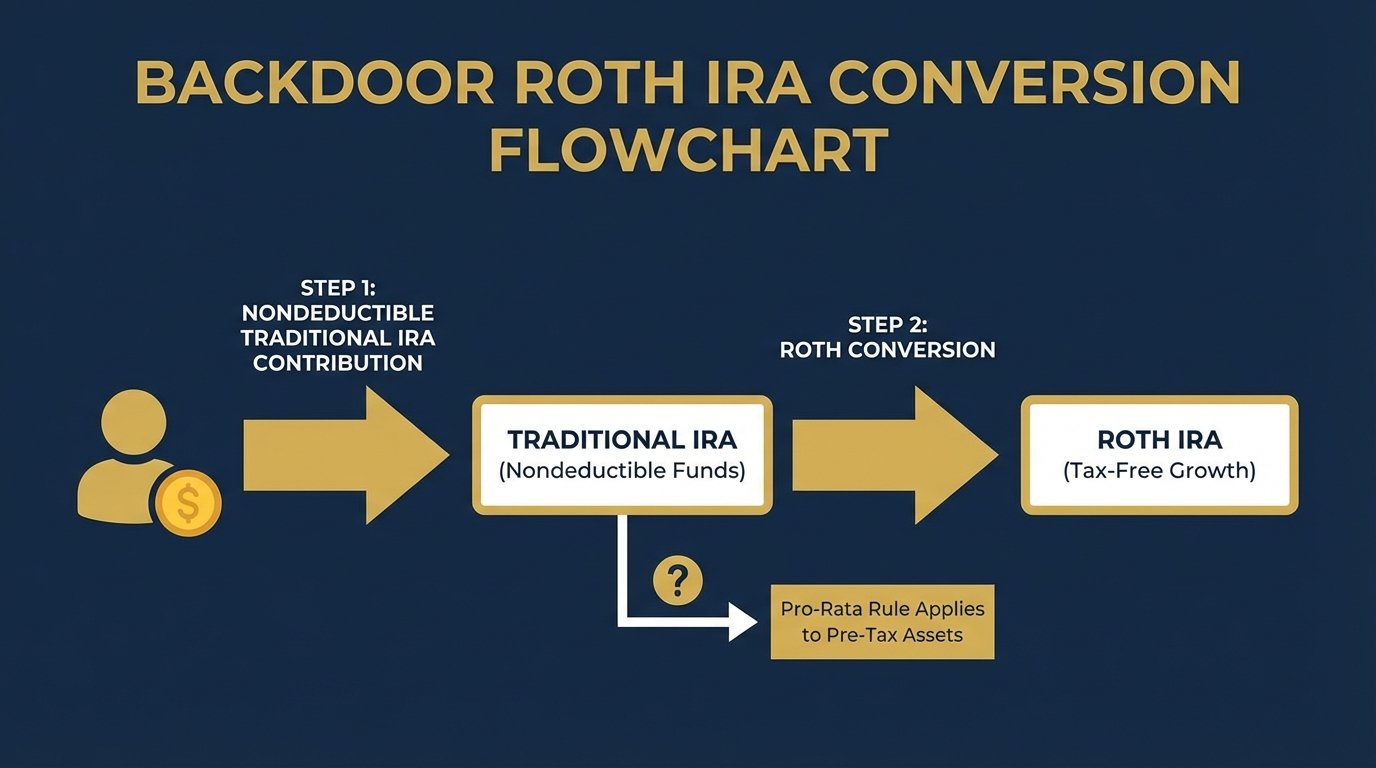 backdoor Roth IRA conversion process flowchart step by step diagram 2026