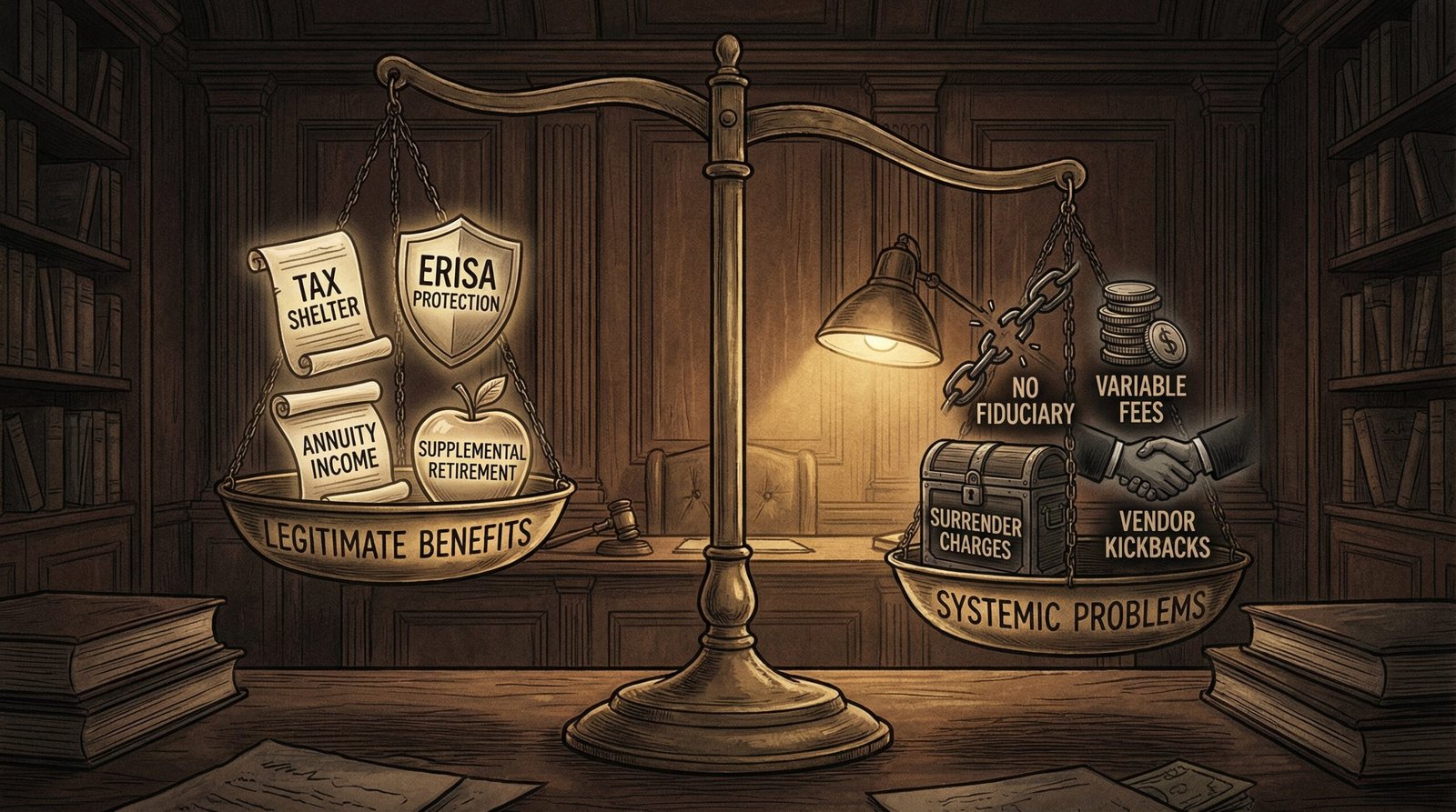 403b counter argument legitimate benefits guaranteed income annuity ERISA reform possible nuanced policy