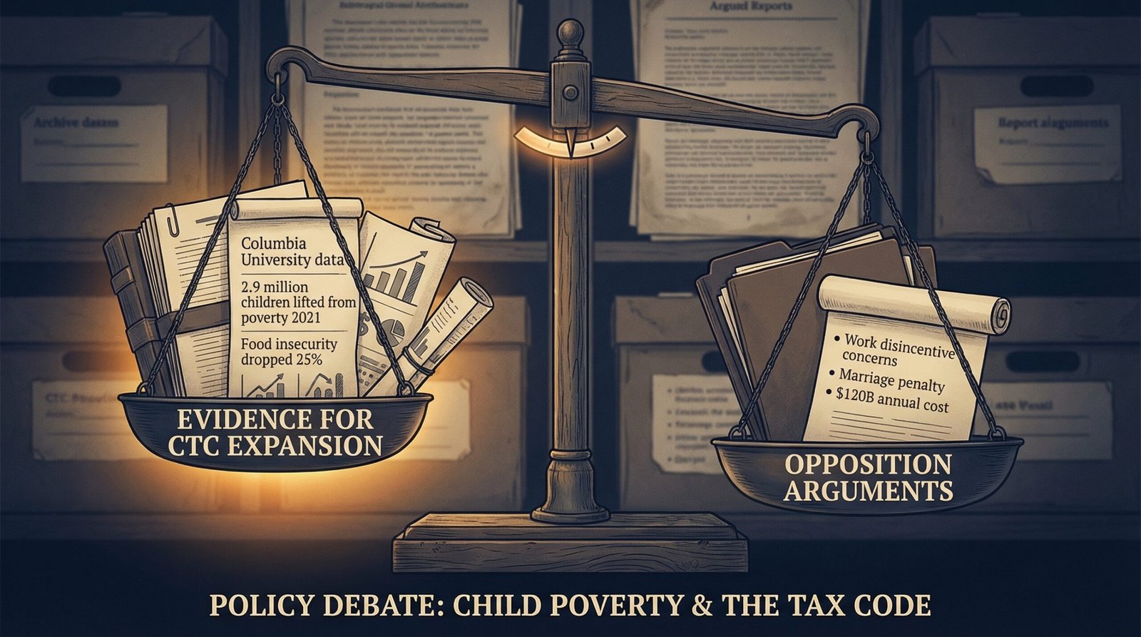 child poverty policy counter argument CTC expansion evidence vs work incentive concerns marriage penalty cost debate