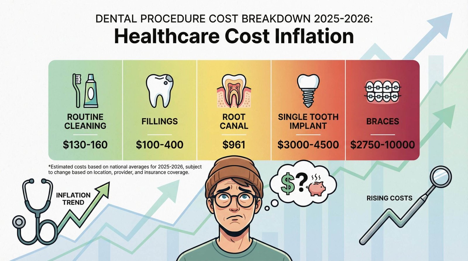 dental procedure costs 2025 routine cleaning fillings root canal implants orthodontics braces pricing