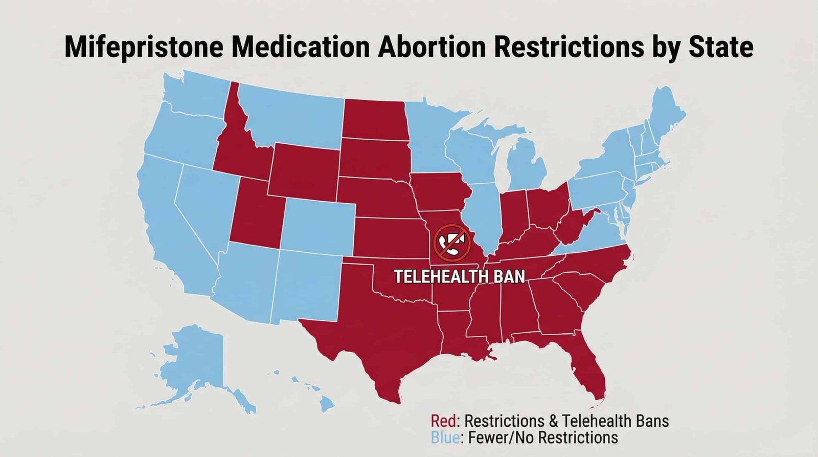 medication abortion mifepristone pill access state restrictions telehealth ban