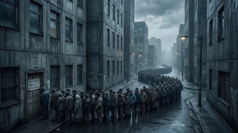 Millions of families waiting in line for Section 8 housing vouchers outside a tiny HUD office