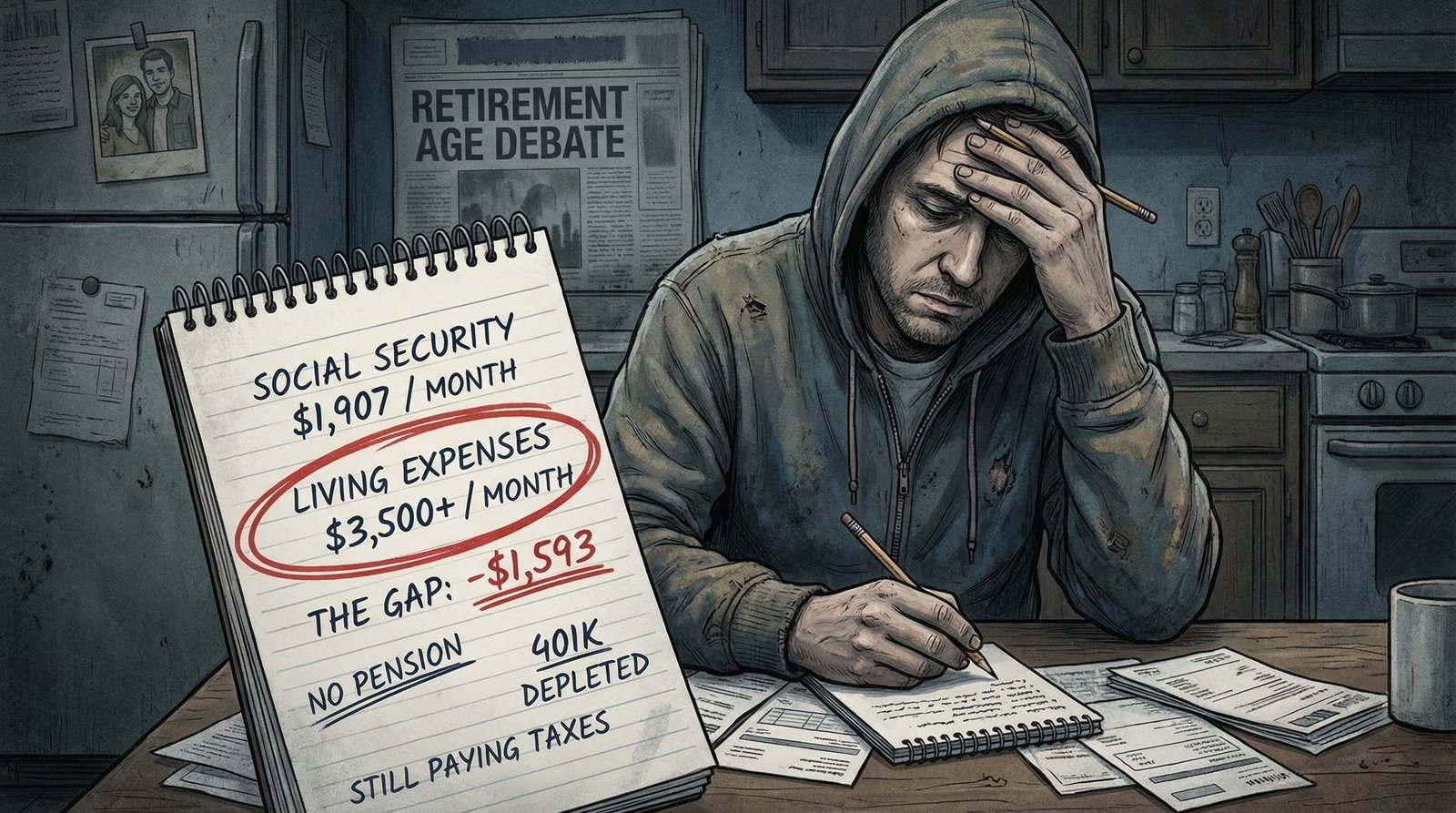 Millennial calculating Social Security check 1907 per month versus cost of living retirement shortfall 2026