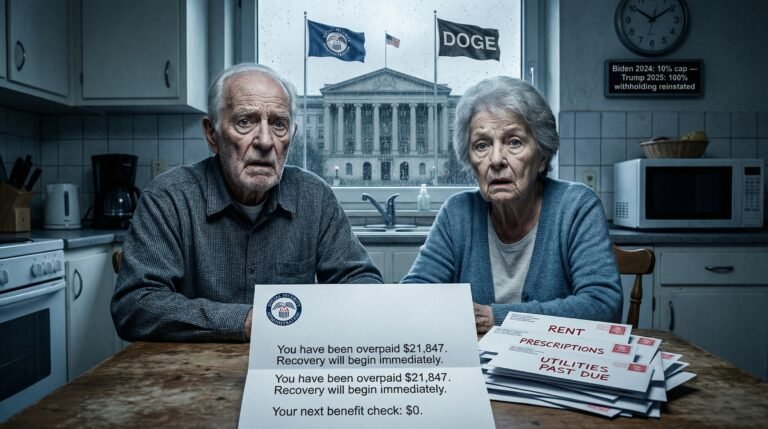 Social Security overpayment clawback elderly couple zero benefit check SSA DOGE 2025 Trump reversed Biden cap