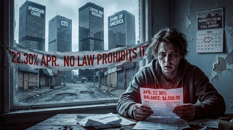 why are credit card interest rates so high 22 percent APR Marquette 1978 JPMorgan oligopoly generational injustice