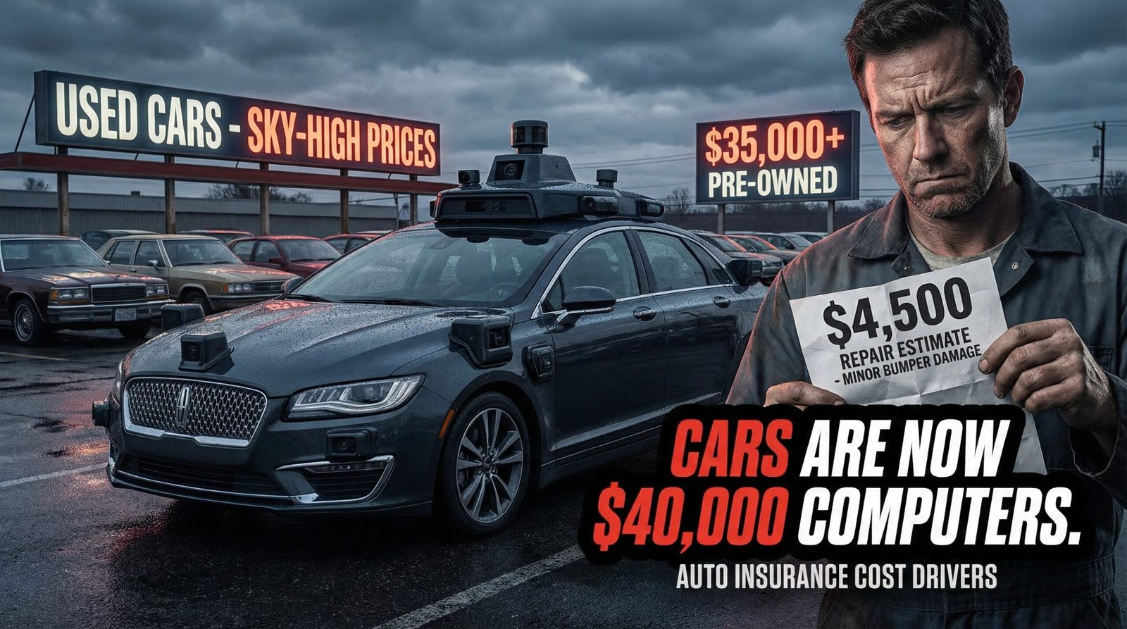 modern car repair costs driving up auto insurance rates expensive sensors electronics $4500 fender bender bill