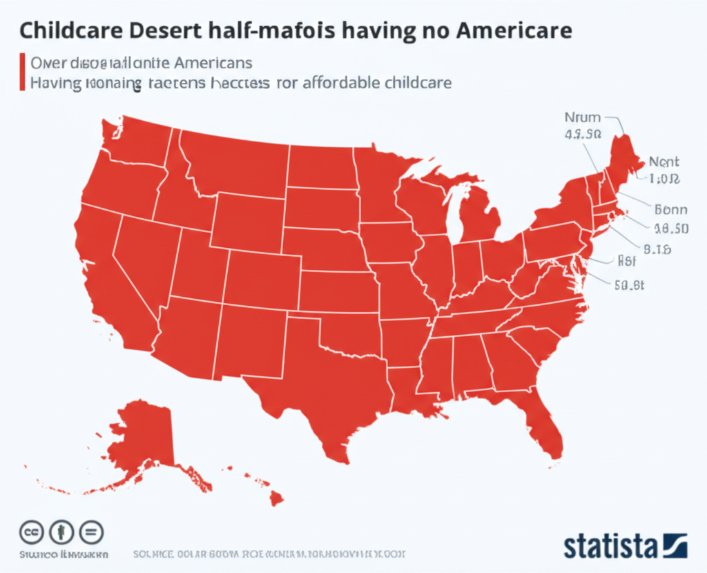 childcare desert map United States 51 percent Americans no access