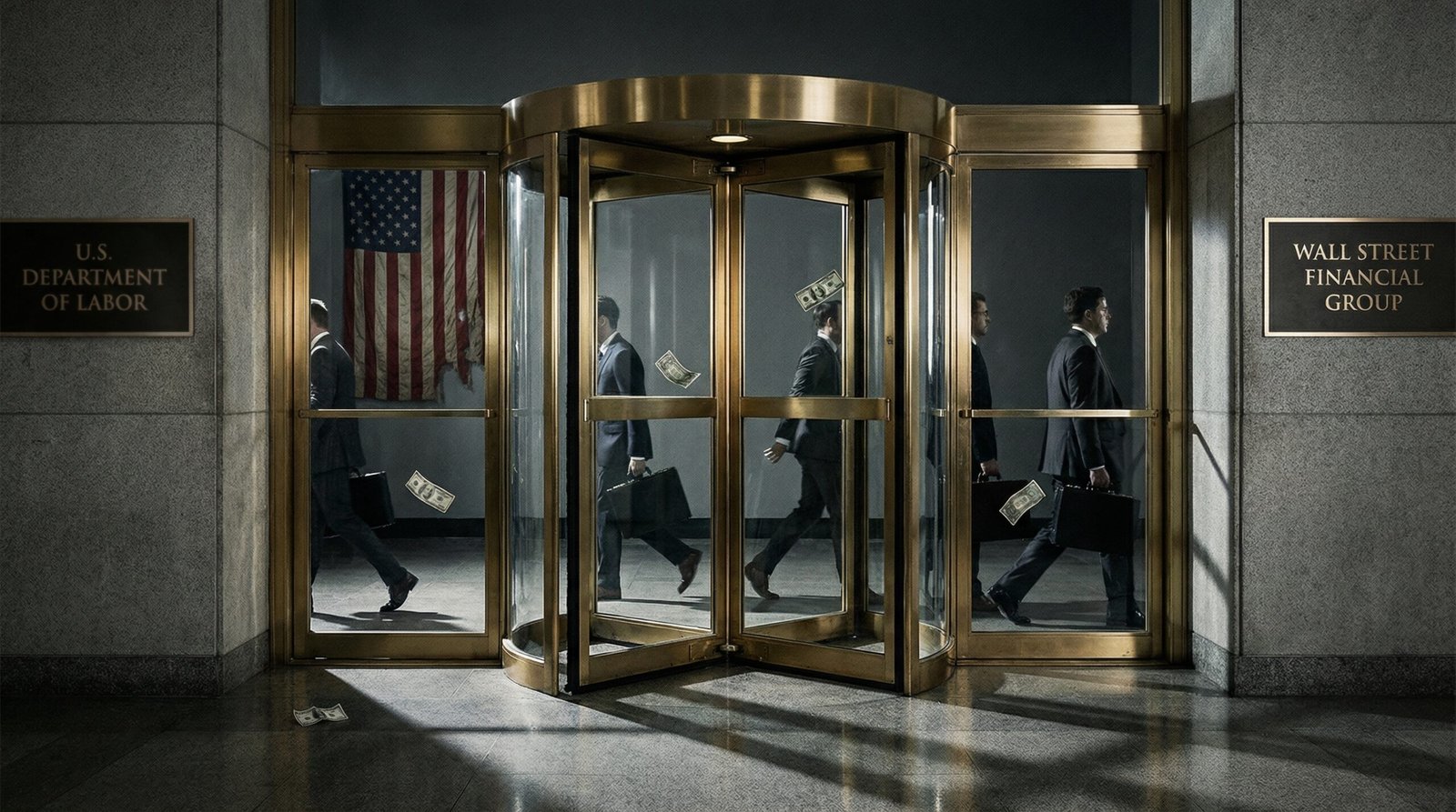 Revolving door between Wall Street financial firms and the Department of Labor — the political mechanism behind the 401k fee extraction machine