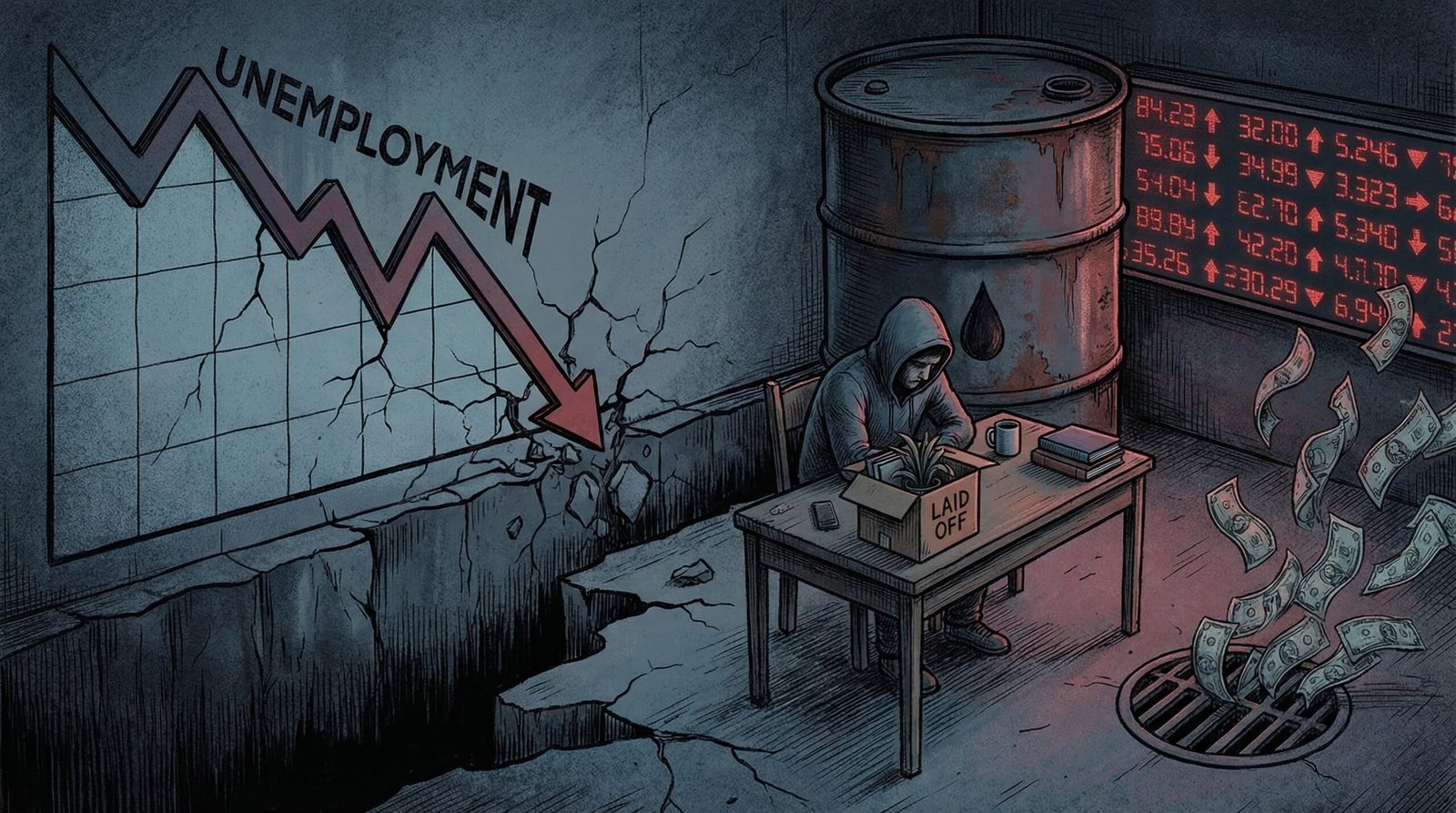 February 2026 jobs report unemployment spike stagflation millennials laid off