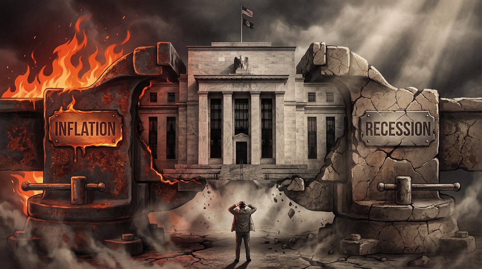 Federal Reserve trapped between inflation and recession stagflation policy trap 2026