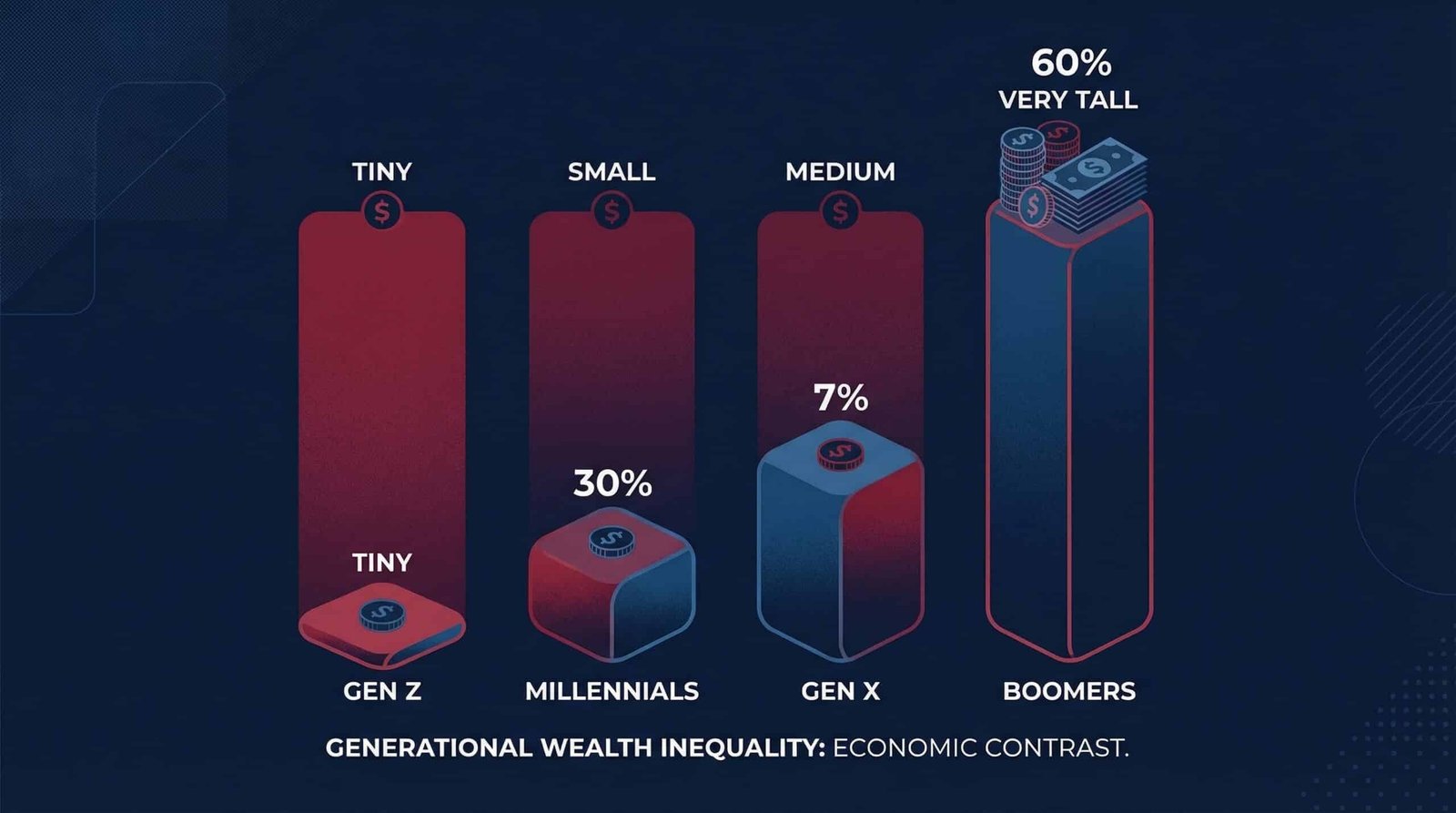 Generational retirement savings inequality 401k balances Gen Z Millennials Gen X Boomers comparison chart 2026