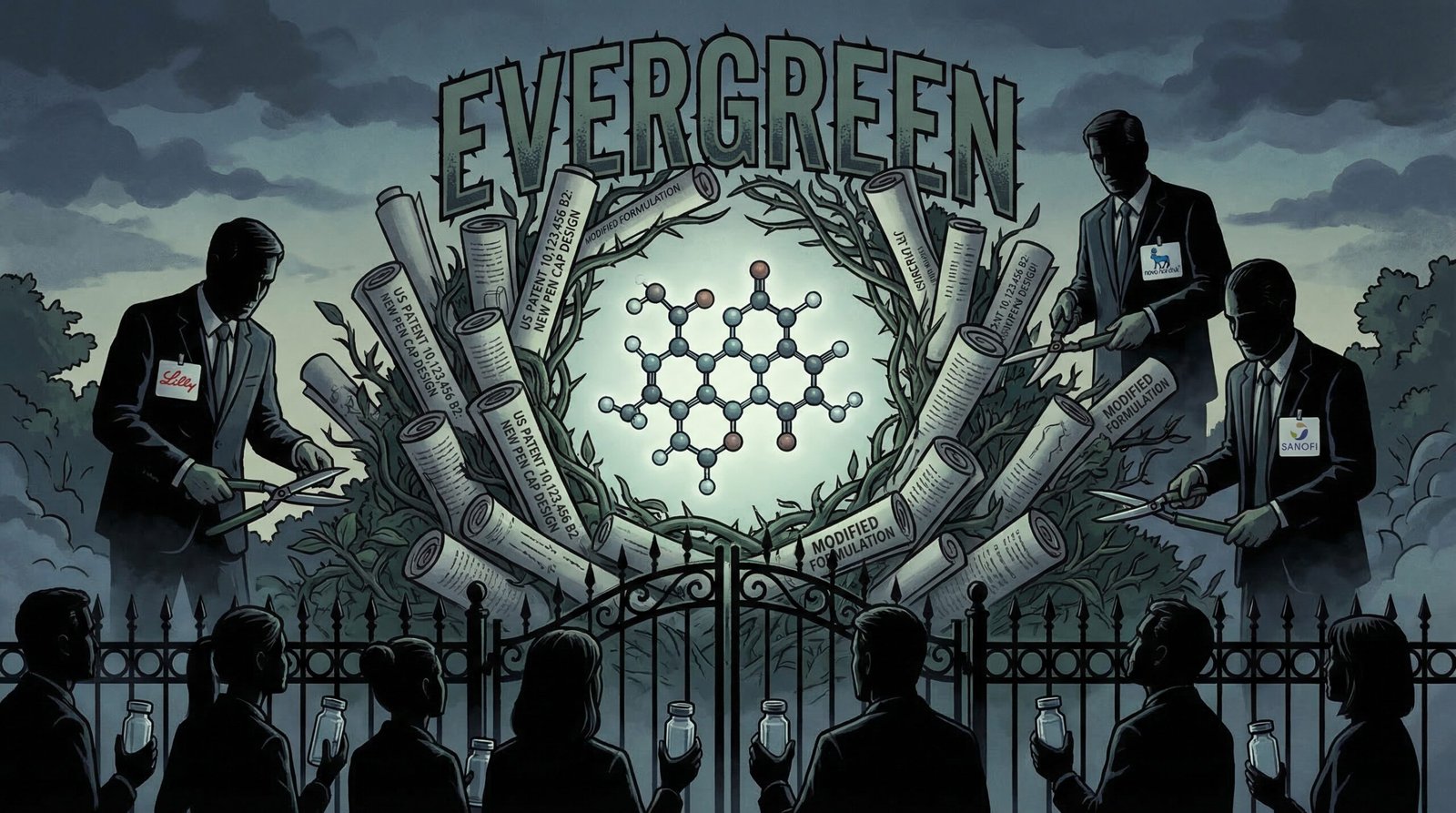 Patent evergreening insulin Eli Lilly Novo Nordisk Sanofi extending monopoly trivial modifications blocking generic competition