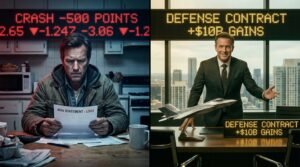 Iran war 401k retirement account crash versus defense contractor stock gains 2026