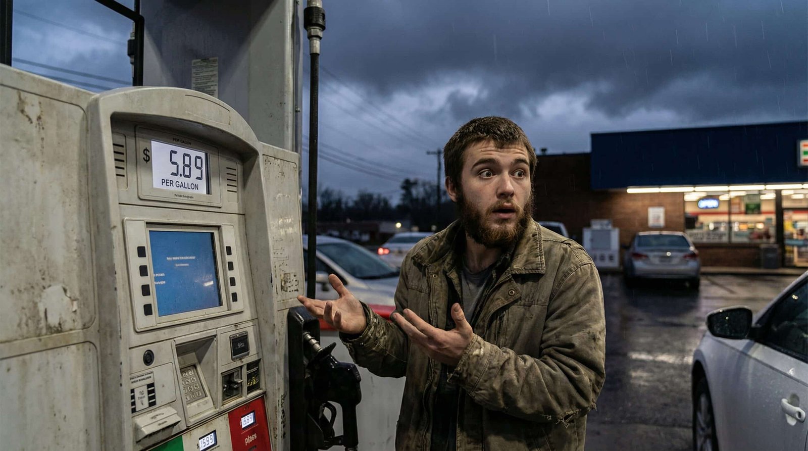 Young millennial shocked at high gas prices after Iran war oil spike affecting working Americans