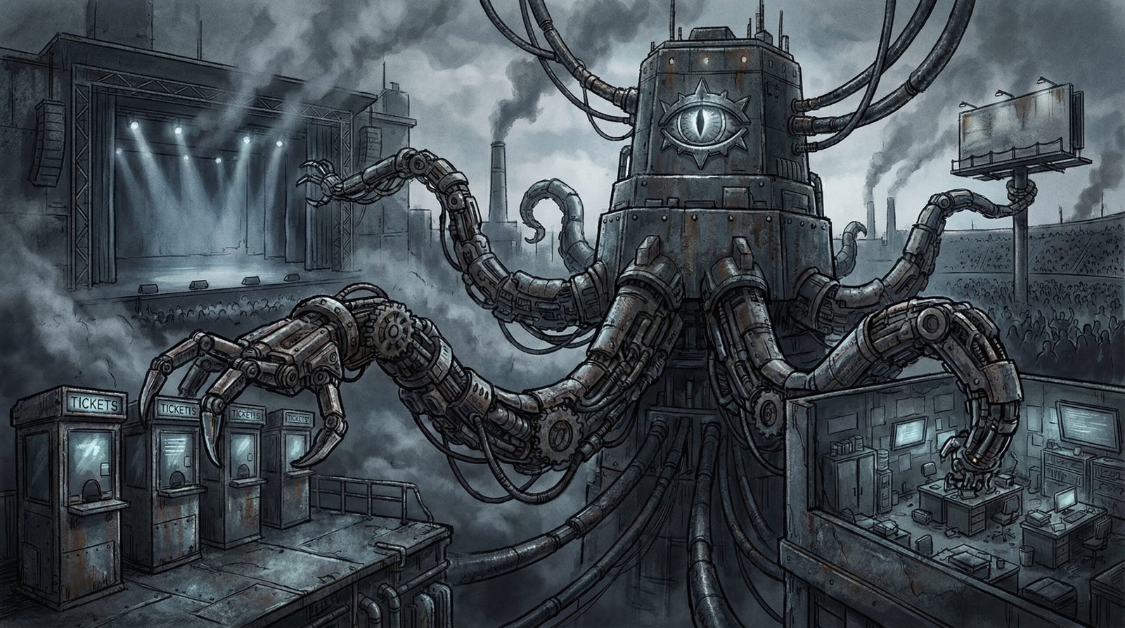 Live Nation flywheel monopoly machine controlling venues artists ticketing promoters