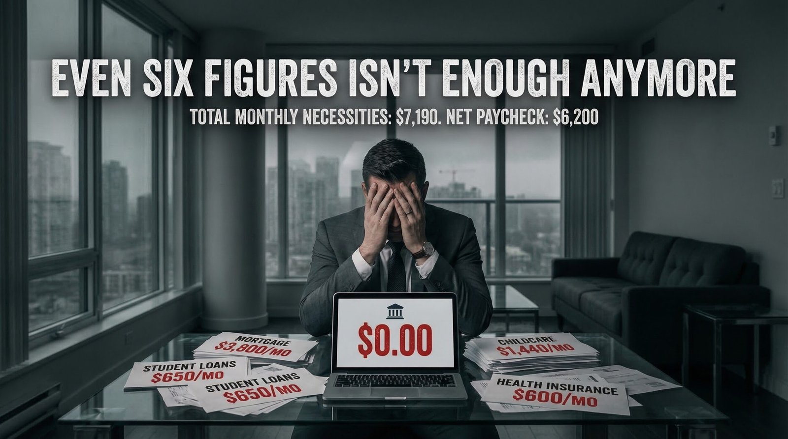 100k salary paycheck to paycheck six figure earner bank account zero monthly bills exceed net paycheck