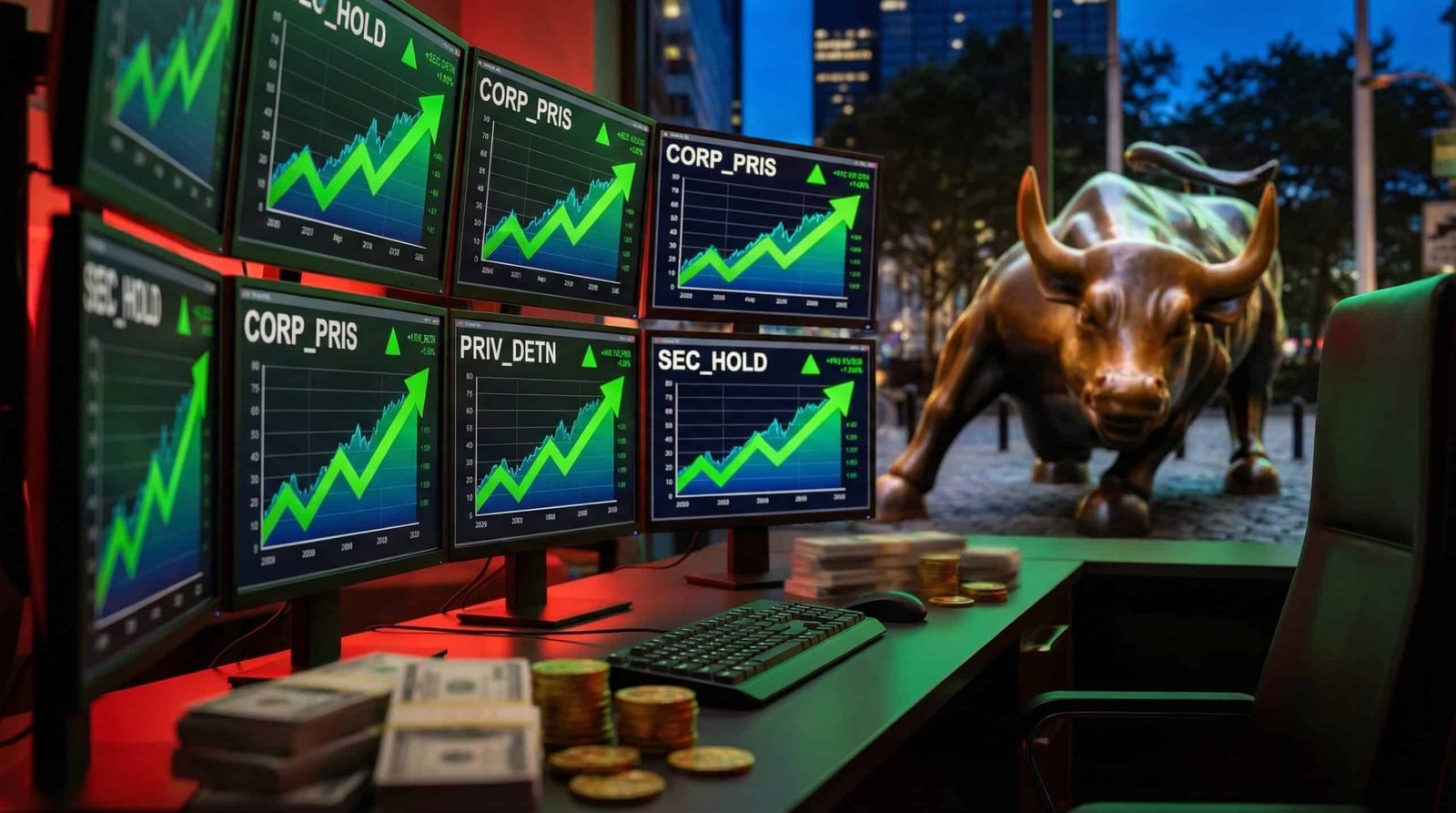 Stock trading screen showing private prison corporation stocks rising sharply showing mass incarceration profits on Wall Street