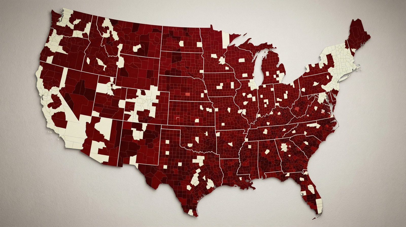 USA map showing military enlistment rates by county highlighting class divide in who serves