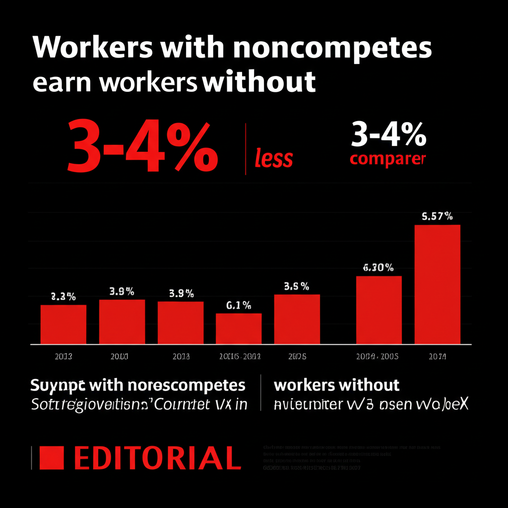 wage suppression data noncompete workers earn less infographic