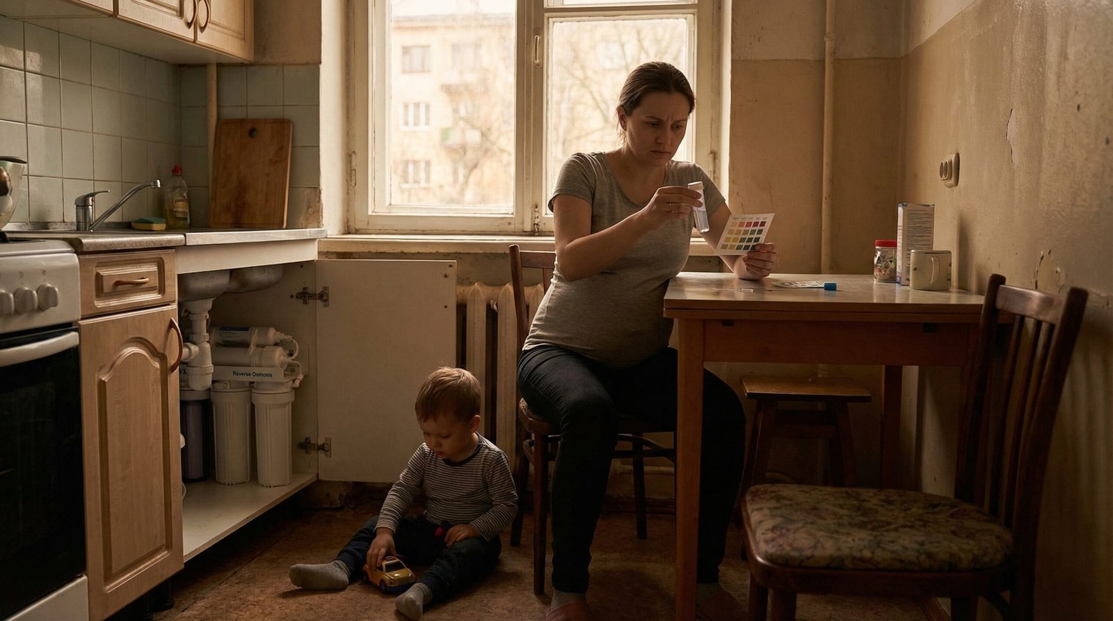 Pregnant woman water test kit PFAS health effects baby children reverse osmosis filter