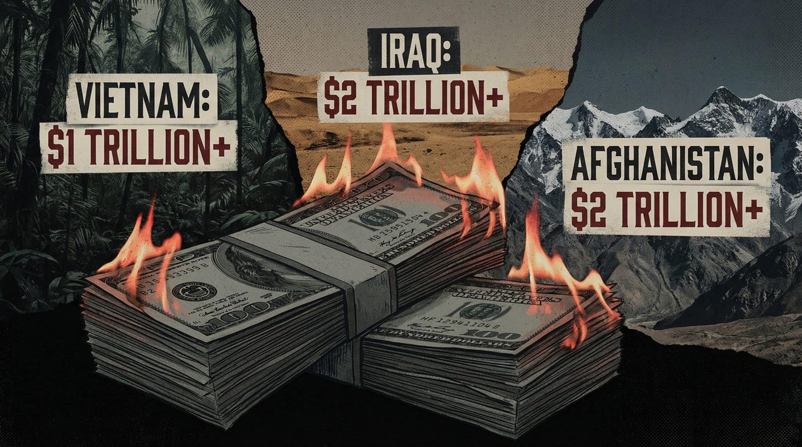 Cost of undeclared wars Vietnam Iraq Afghanistan trillions national debt generational burden chart