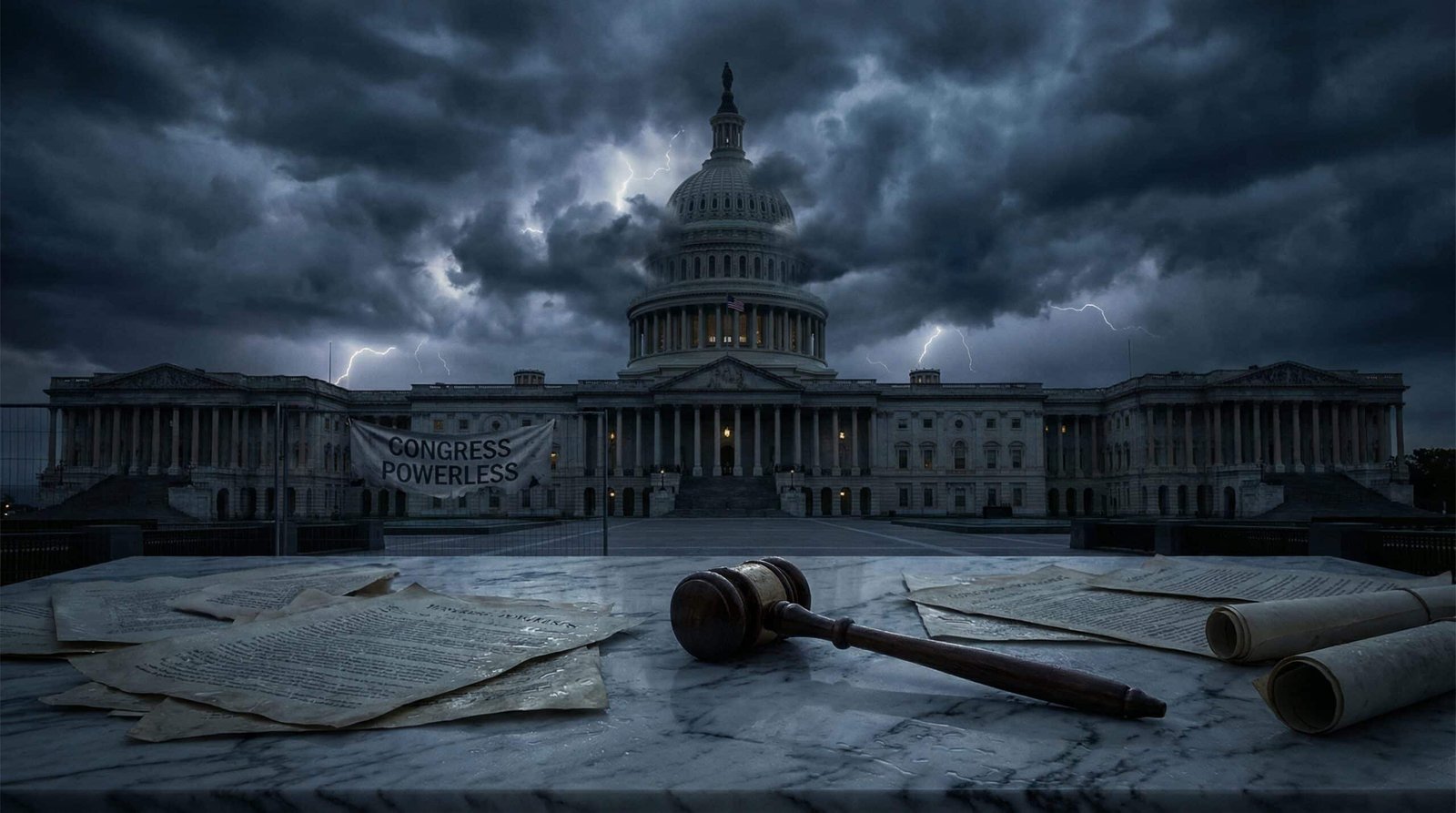 Capitol building Congress war powers constitutional debate presidential authority military strikes