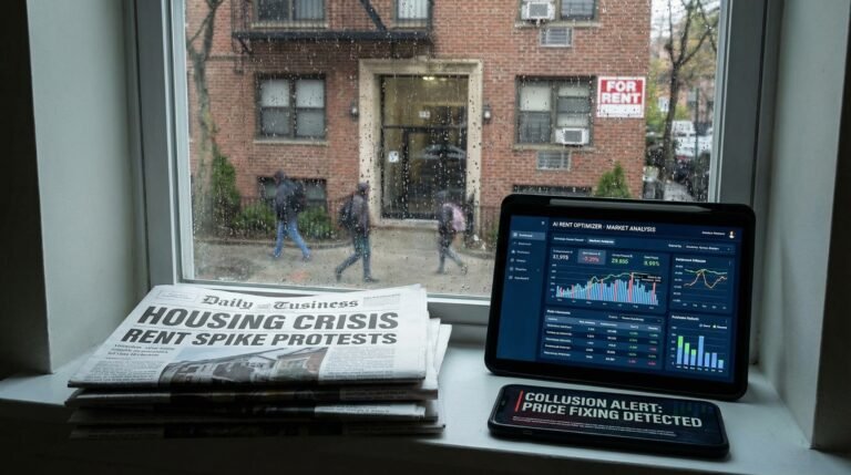 Algorithmic rent price fixing landlord collusion housing crisis