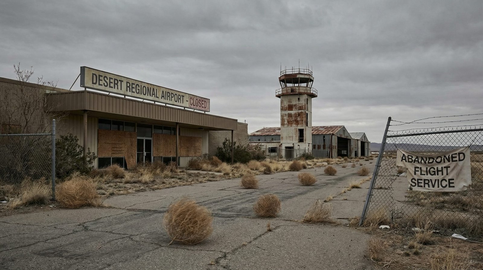 Ghost towns regional airport closures