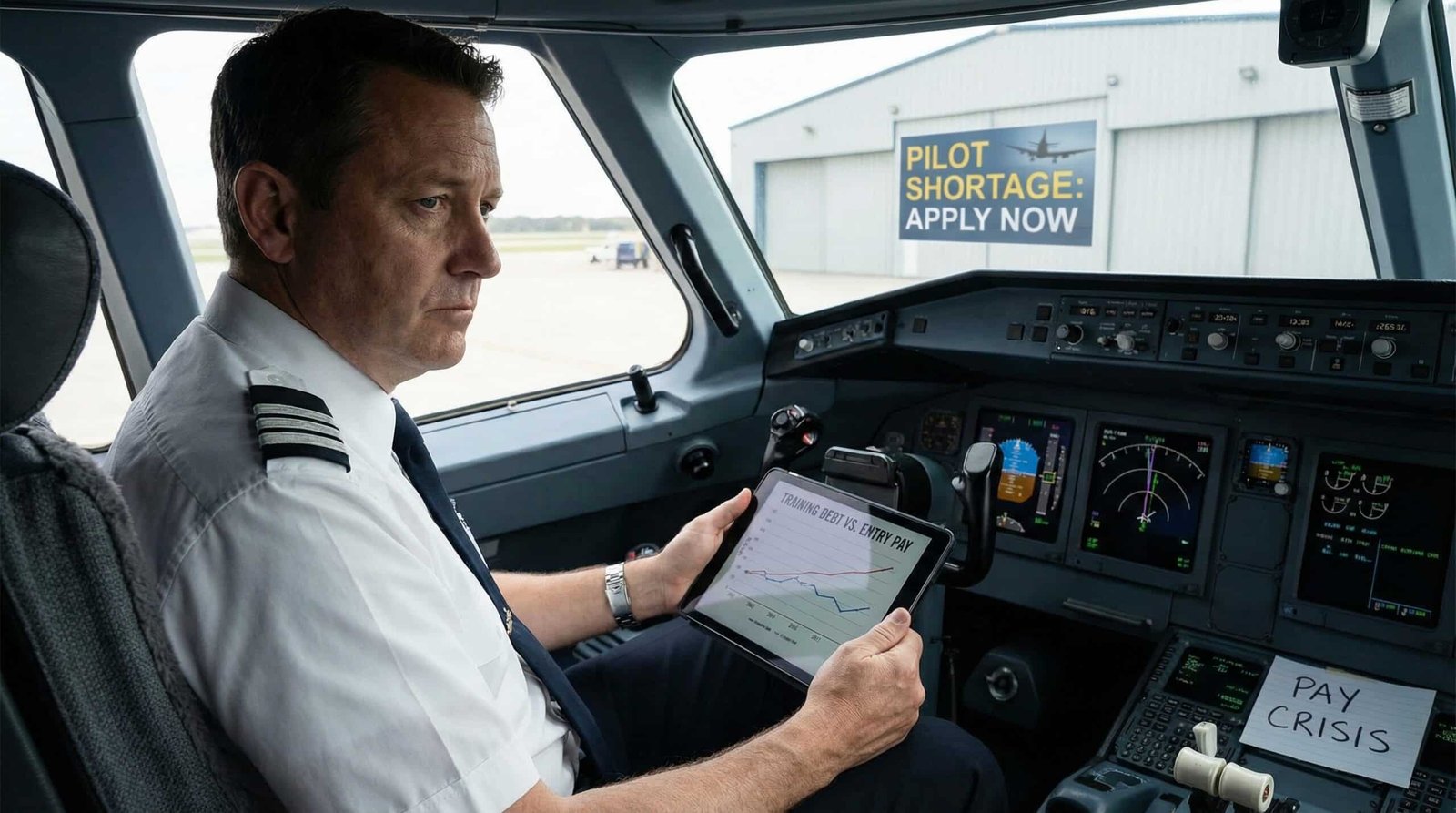 Pilot shortage aviation career debt