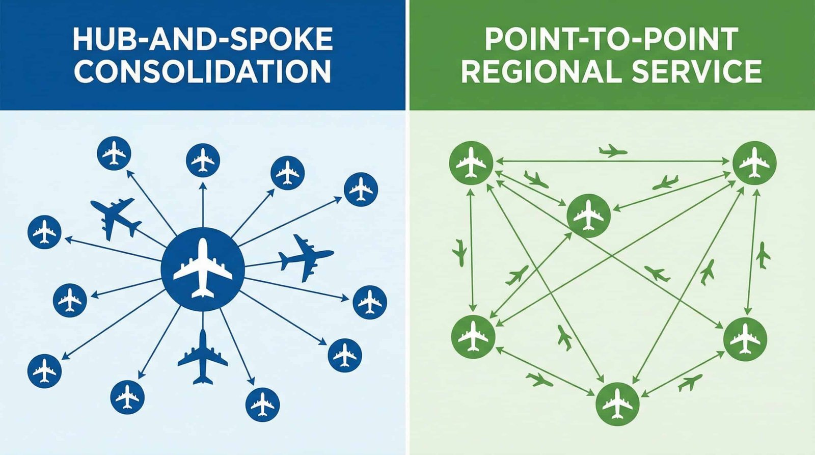Hub-and-spoke airline consolidation model